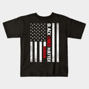 Georgia black lives matter Flag American Vintage Kids T-Shirt